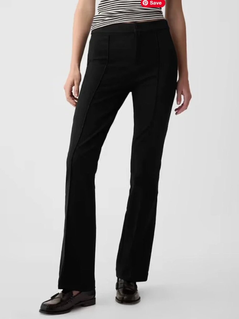 GAP black flare pants stretch with front seams 2 petite 2P